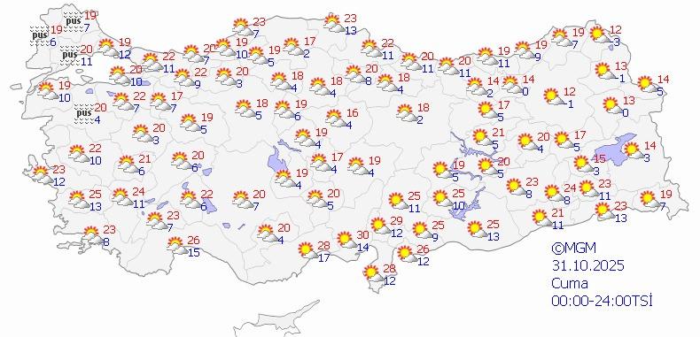 Meteoroloji yeni haritayı yayımladı: Sabah ve akşam saatlerine dikkat!