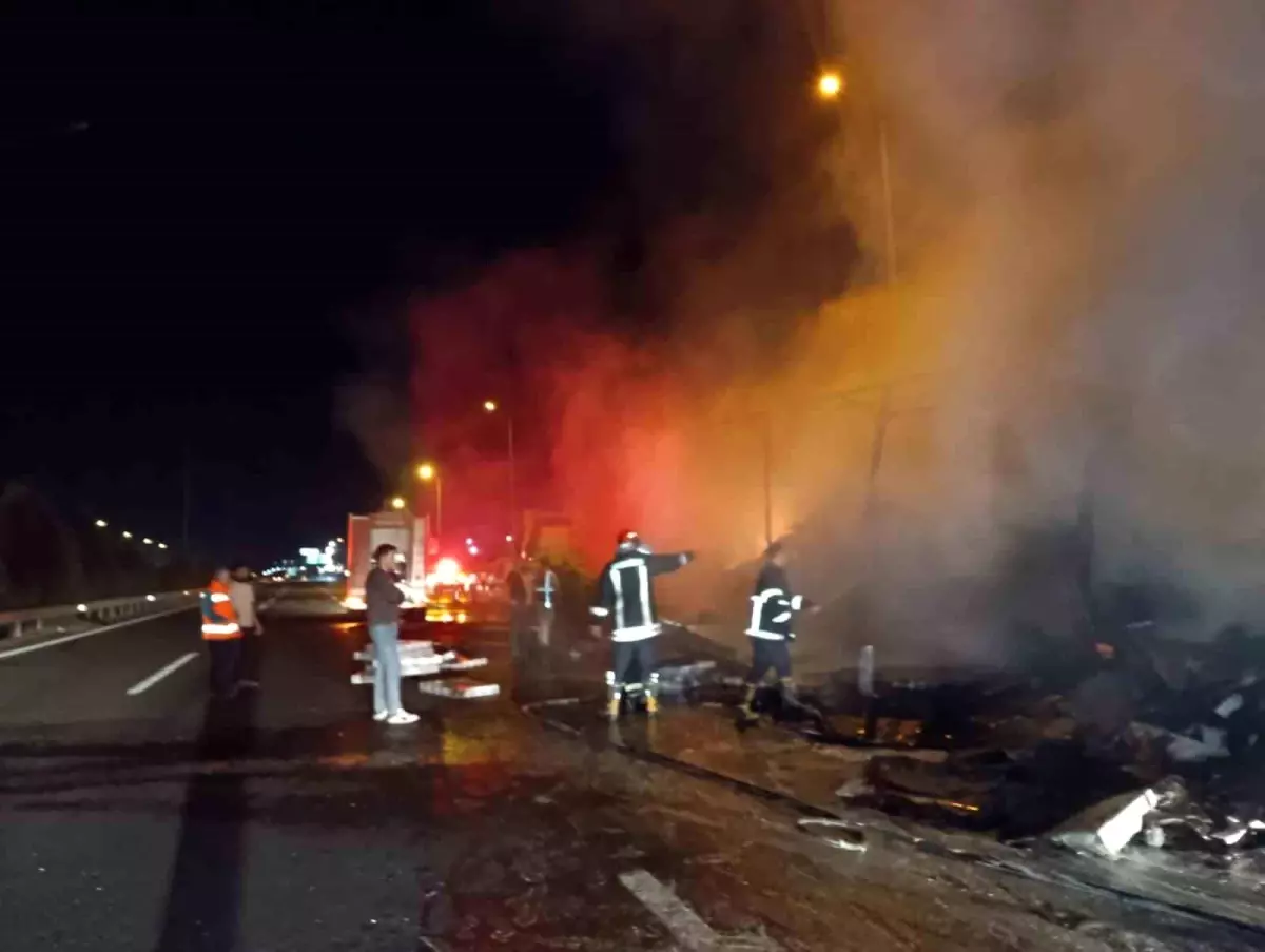 Şanlıurfa'da Televizyon Yüklü Tırda Çıkan Yangın Korkuttu