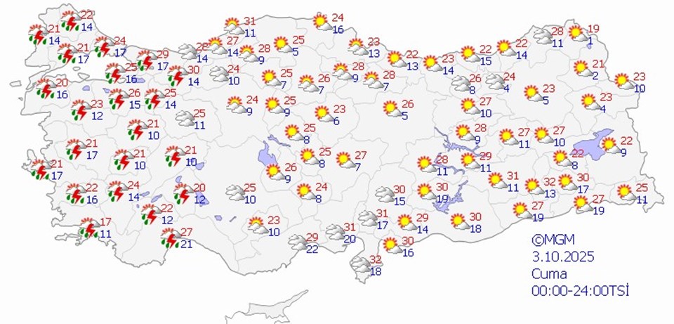 Türkiye'de Marmara ve Batı Karadeniz İçin Yeni Fırtına ve Yağış Uyarısı