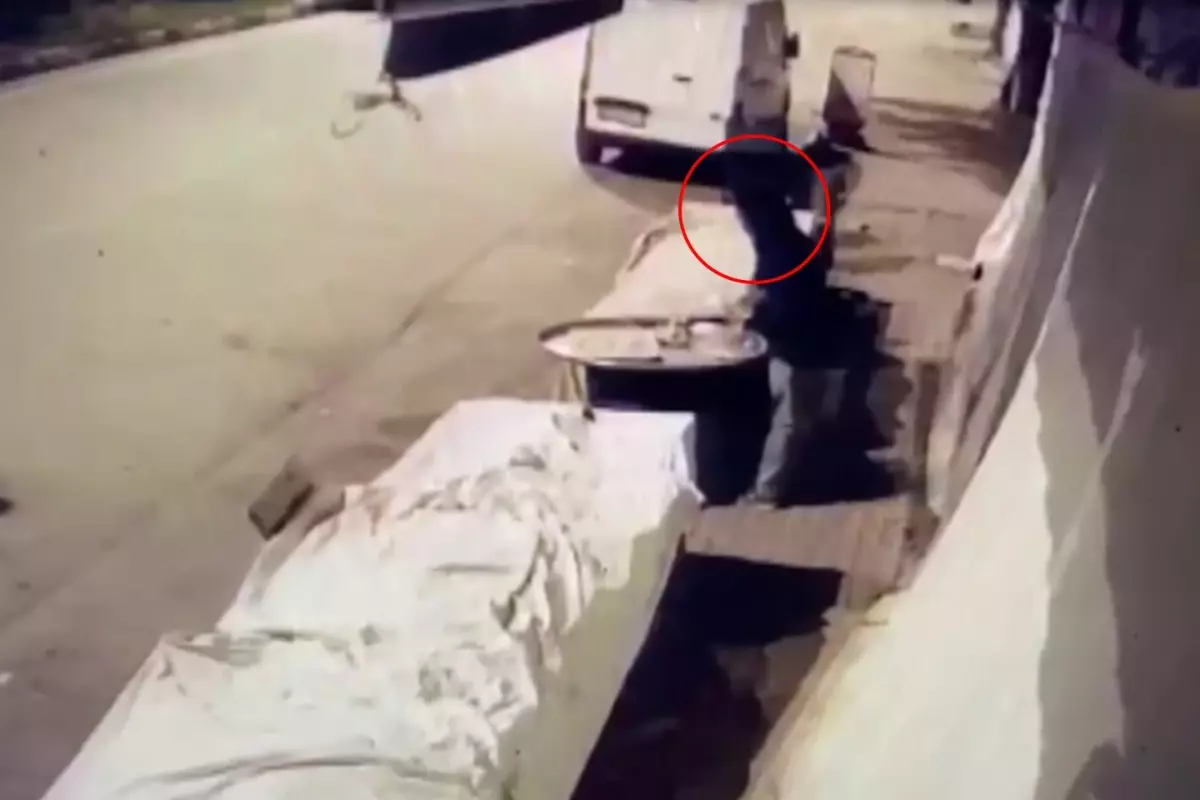 Gaziantep İslahiye'de Hırsız Muzları Tepsiyle Çaldı