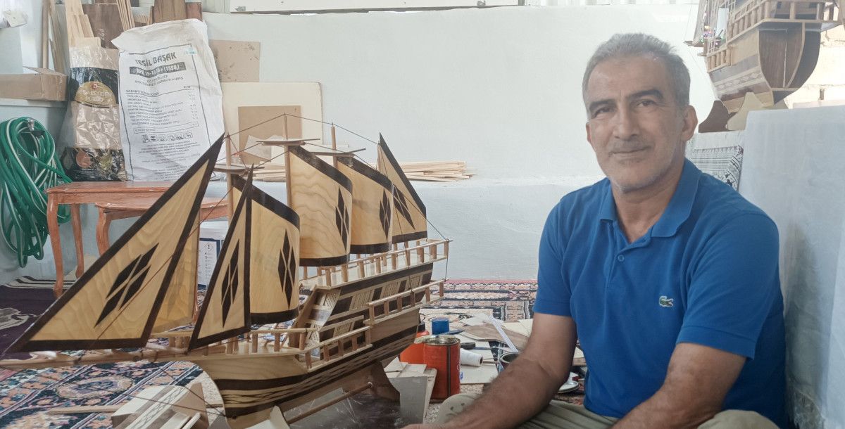Gaziantep'te Atölye Kurarak Maket Gemi Yapımına Yeniden Başlayan Hakkı Ünal