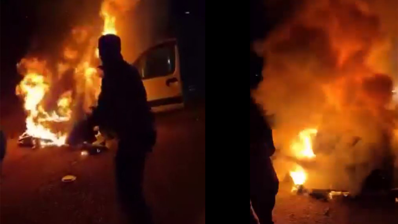 Gaziantep'te Yanan Araçta Mahsur Kalan Aile Cezaevi Personeli Tarafından Kurtarıldı