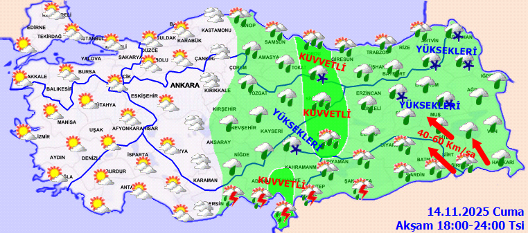 Meteoroloji Uyardı: 6 İlde Kuvvetli Kar ve Sağanak Yağış Bekleniyor