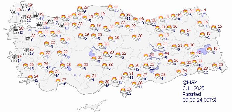 Meteoroloji açıkladı: İşte il il hava durumu
