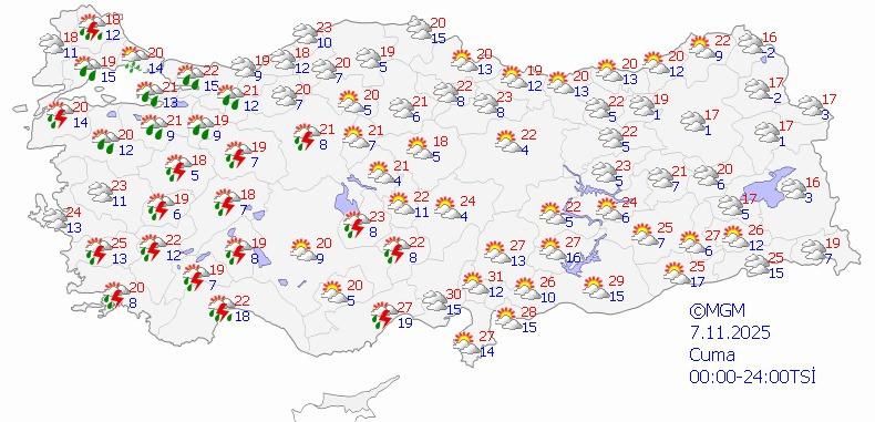Meteoroloji'den kuvvetli yağış uyarısı! Yeni harita yayımlandı