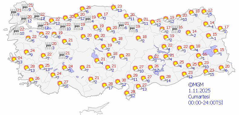 Meteoroloji'den Pastırma Sıcakları Uyarısı: 1 Kasım 2025 Hava Durumu Raporu