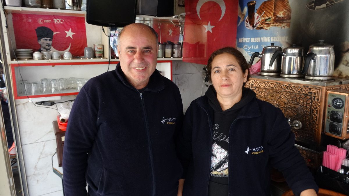 Gaziantep'te eşi için çaycı oldu