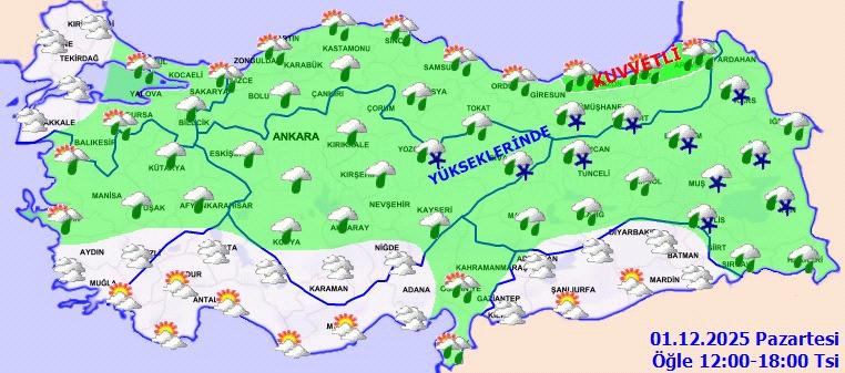 Meteoroloji Genel Müdürlüğü'nden Kuvvetli Yağış ve Sis Uyarısı
