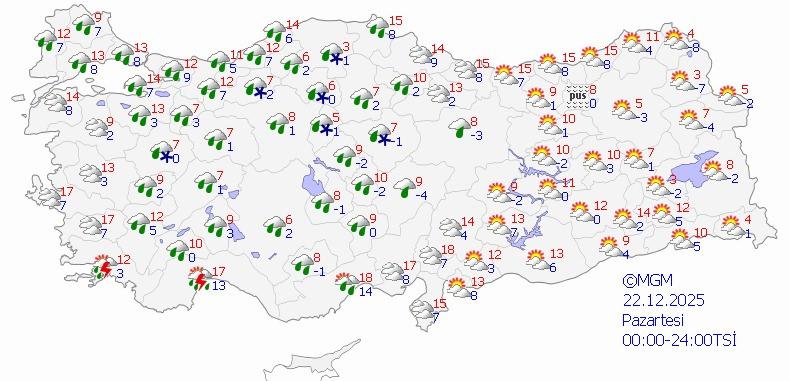 Meteoroloji yeni haritayı yayımladı: Türkiye'yi sert kış günleri bekliyor