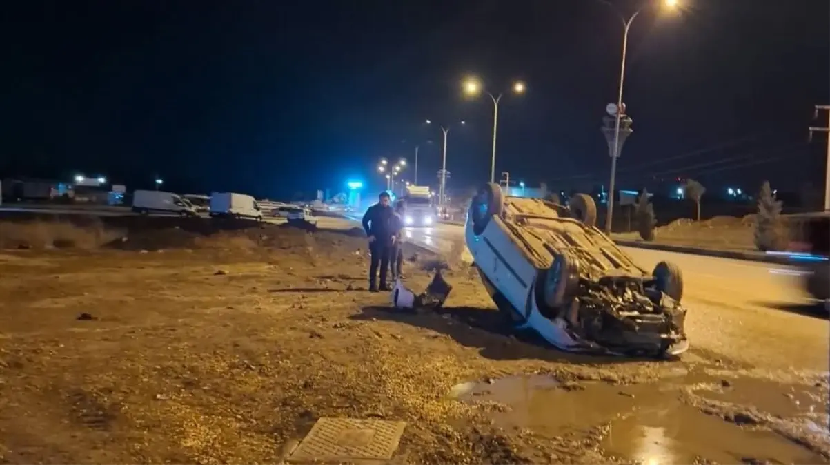 Nurdağı'nda Takla Atan Araçta Sürücü Yaralandı