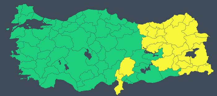 Meteoroloji 25 İl İçin Sarı Kodlu Hava Durumu Uyarısı Yayımladı