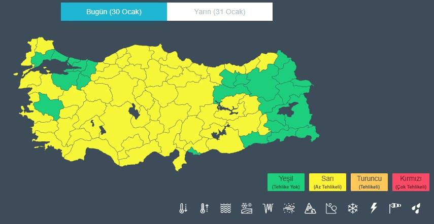 Meteoroloji'den 57 İle Kritik Sarı Kodlu Hava Uyarısı ve Bölge Bölge Hava Durumu (30 Ocak 2026)
