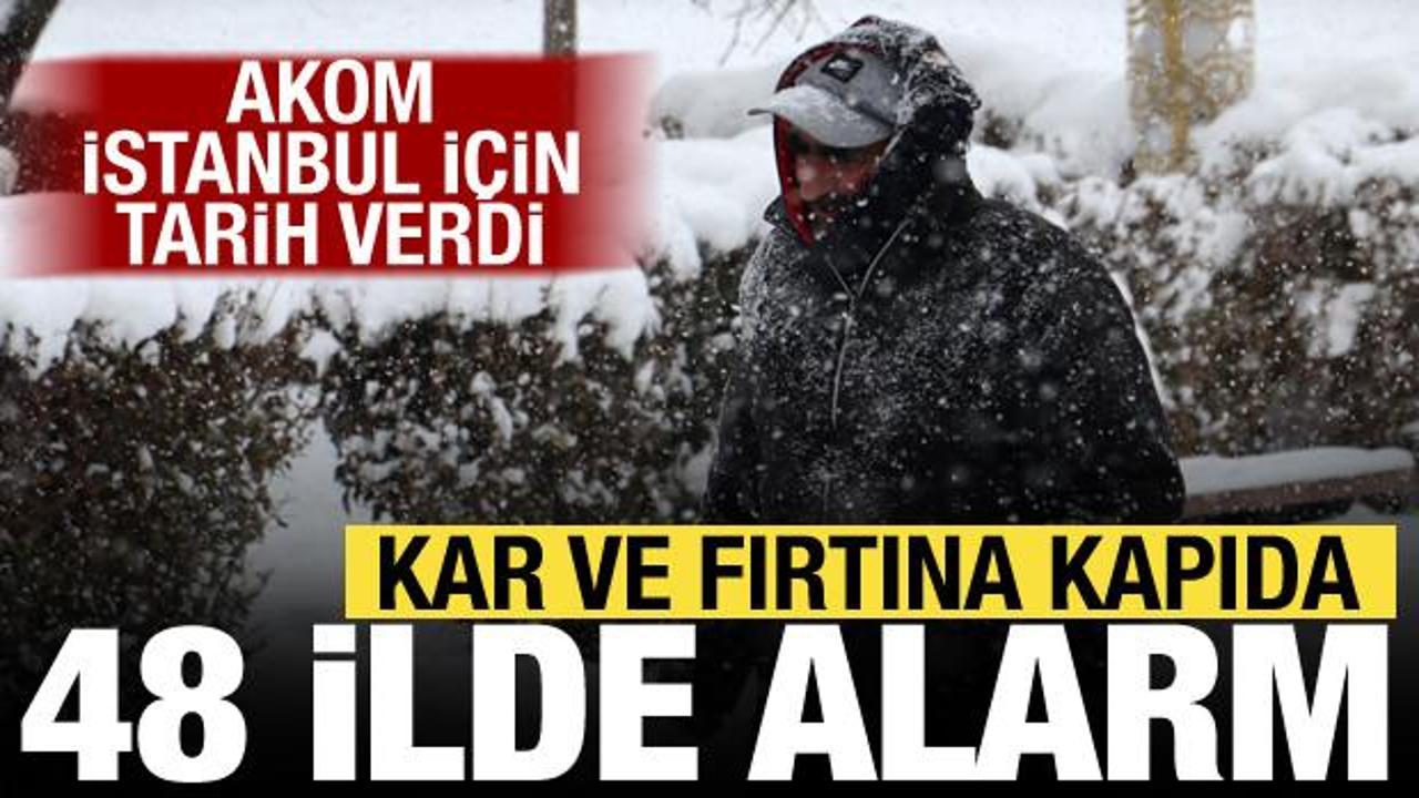 Meteoroloji'den İstanbul ve 48 İl İçin Sarı Kodlu Kar, Fırtına ve Çığ Uyarısı