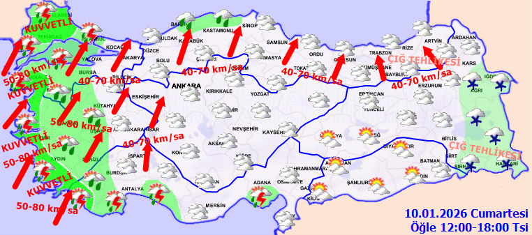 Meteoroloji'den İstanbul ve 48 İl İçin Sarı Kodlu Kar, Fırtına ve Çığ Uyarısı