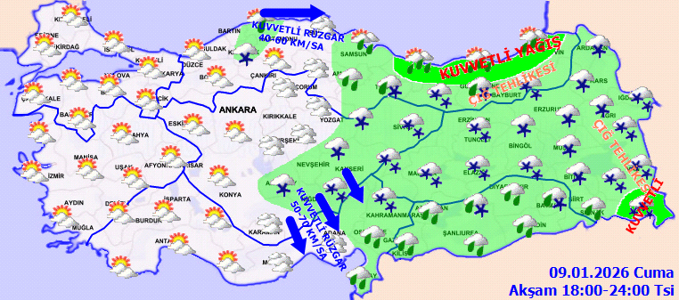 Meteoroloji'den İstanbul ve 48 İl İçin Sarı Kodlu Kar, Fırtına ve Çığ Uyarısı