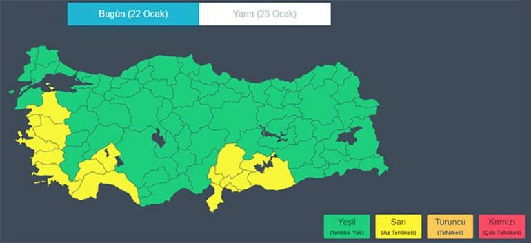 Meteoroloji'den 15 ilde 'sarı' kodlu alarm verildi