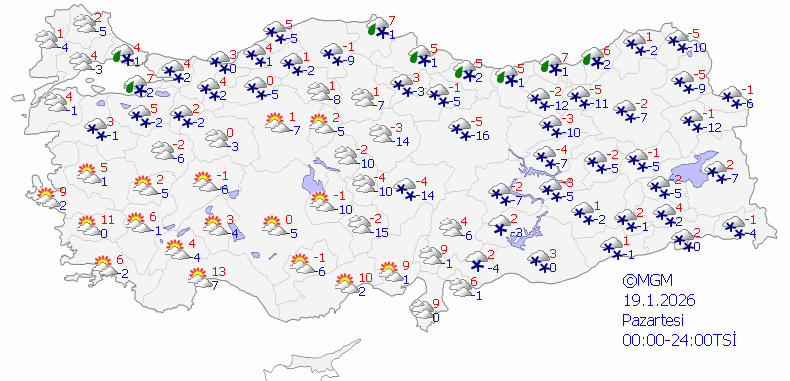 Pazartesi Günü Türkiye'nin 47 Kentinde Yoğun Kar Yağışı Bekleniyor