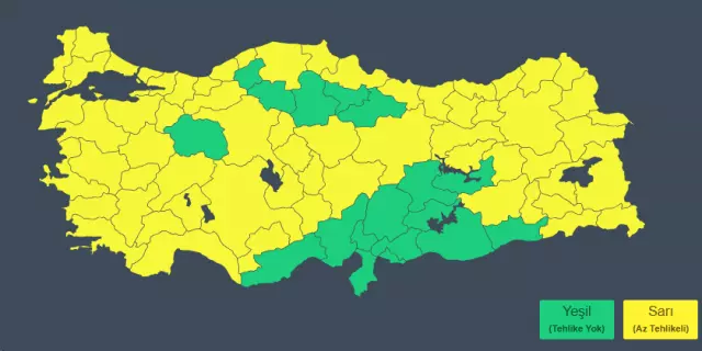 Meteoroloji'den Türkiye'nin 4'te 3'üne sarı kodlu uyarı