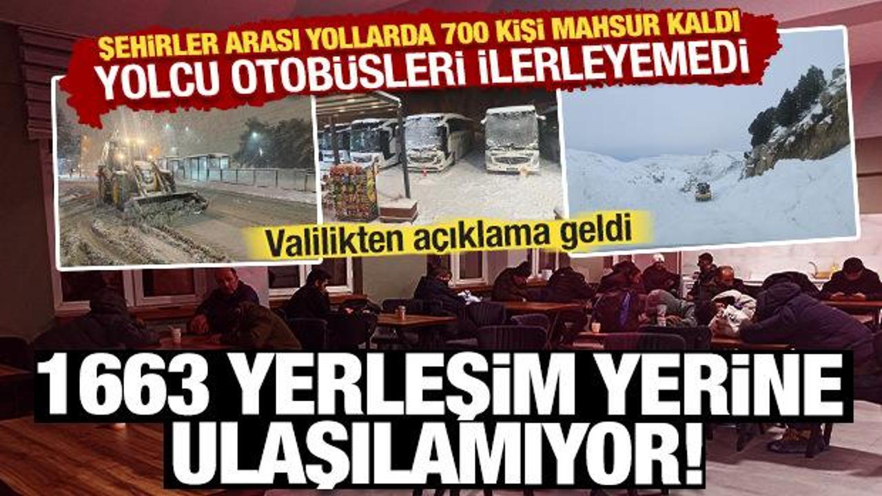 Yoğun Kar Yağışı Nedeniyle 700 Yolcu Otobüslerinde Mahsur Kaldı, Yollar Kapandı