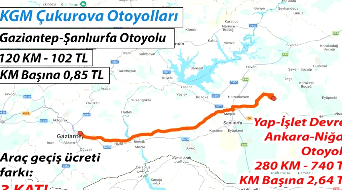Otoyol Ücretleri: Gaziantep-Şanlıurfa Tepkisi