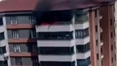 balkonda yangın - En Üst Kattaki Balkonda Korkutan Yangın Paniği