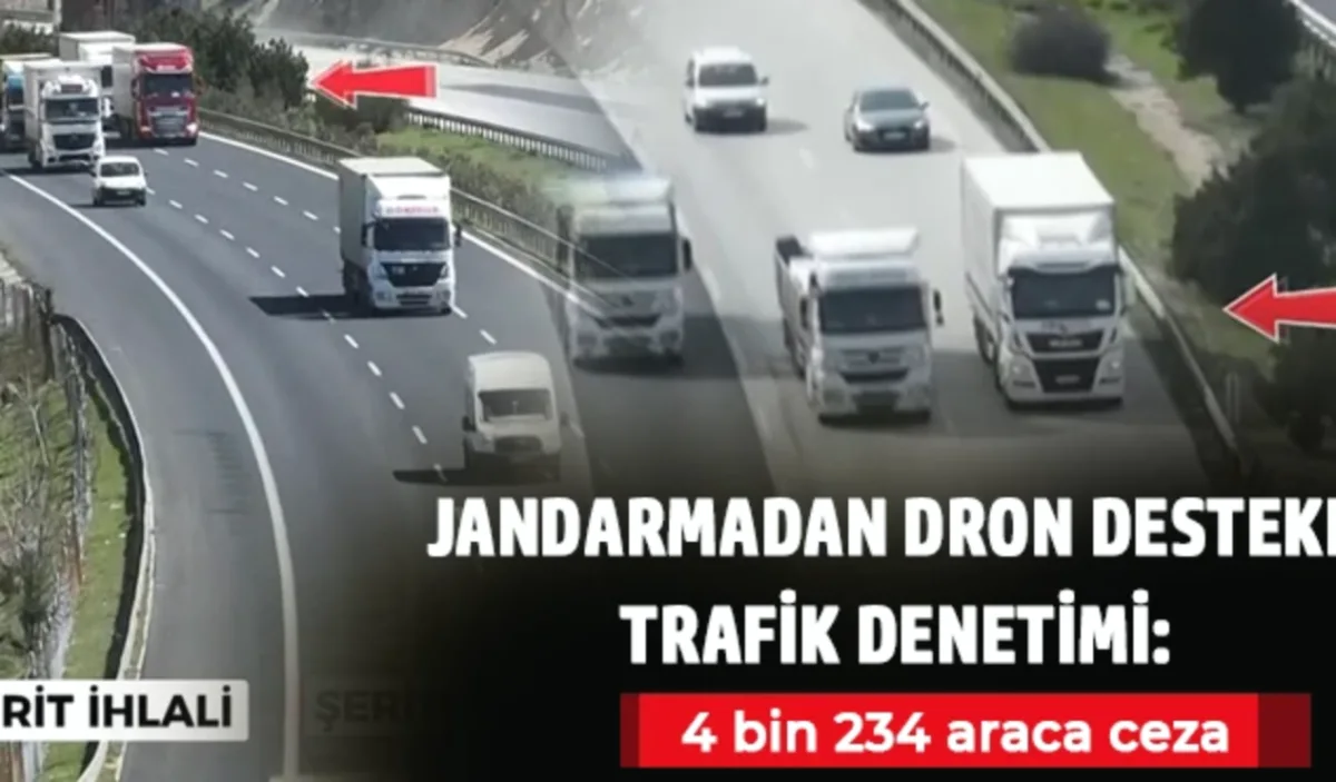 Gaziantep'te Dronlu Denetim: 4 Bin Araç Ceza Yedi