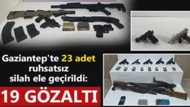 ruhsatsız silah - Gaziantep'te Ruhsatsız Silahlar Ele Geçirildi