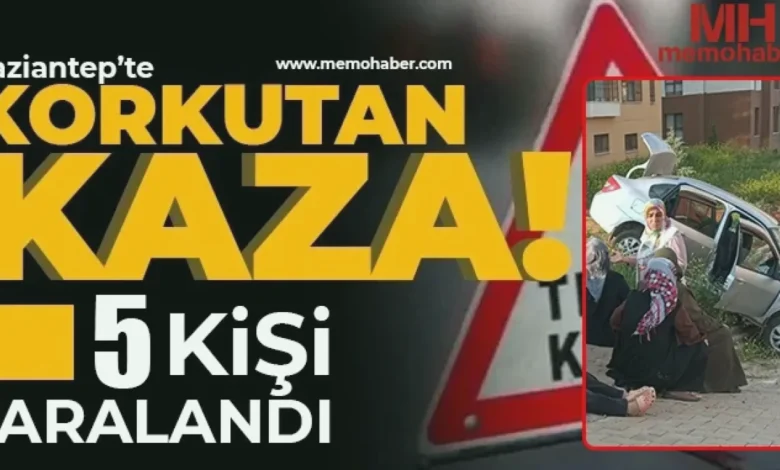 Fıstık Kent kaza - Fıstık Kent'te Feci Kaza: Direksiyon Kilitlendi, 5 Yaralı