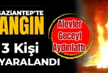 ev yangını - Gaziantep Yangını: 3 Yaralı, Geceyi Aydınlattı
