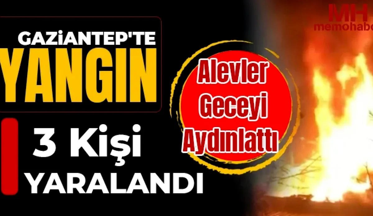 Gaziantep Yangını: 3 Yaralı, Geceyi Aydınlattı