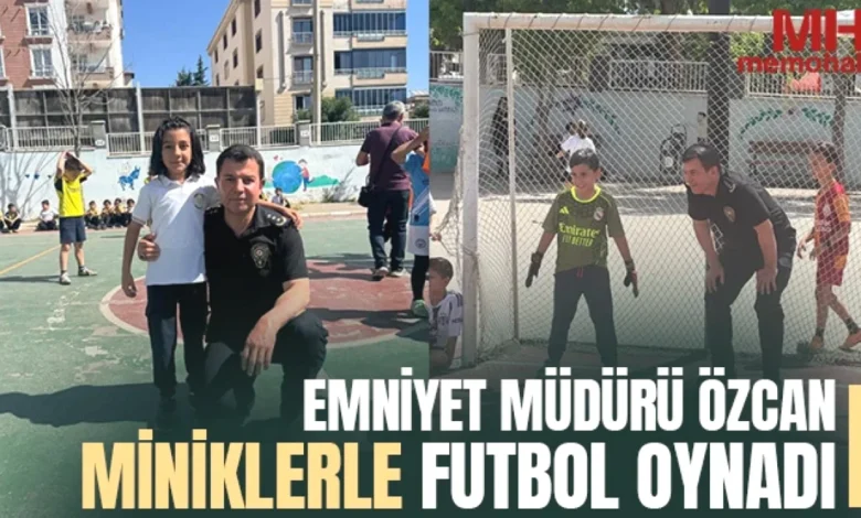 Emniyet Müdürü çocuklara ilham - Emniyet Müdürü Futbolla Çocuklara İlham Verdi