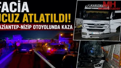 Gaziantep otoyolda kaza - Gaziantep Otoyolda Kaza: Gaziantep Otoyolunda Otobüs TIR'...