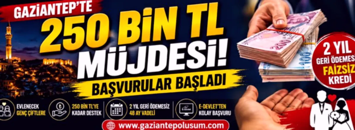 Gaziantep'te Faizsiz Evlilik Kredisi Başladı