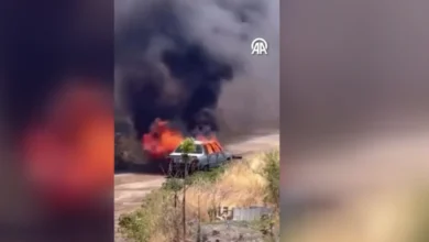araç yangını - Nurdağı'nda Seyir Halindeki Araç Alev Aldı