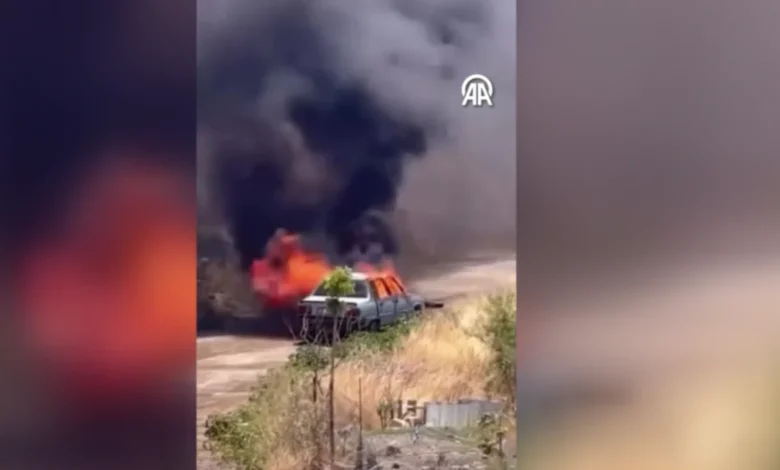araç yangını - Nurdağı'nda Seyir Halindeki Araç Alev Aldı