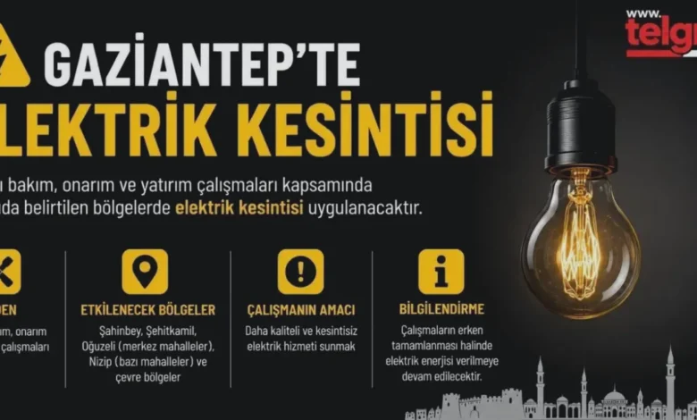 Gaziantep elektrik kesintisi - 30 Ağustos Elektrik Kesintisi: Gaziantep Alarmda