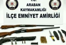 ruhsatsız silah - Araban'da Ruhsatsız Silah Operasyonu