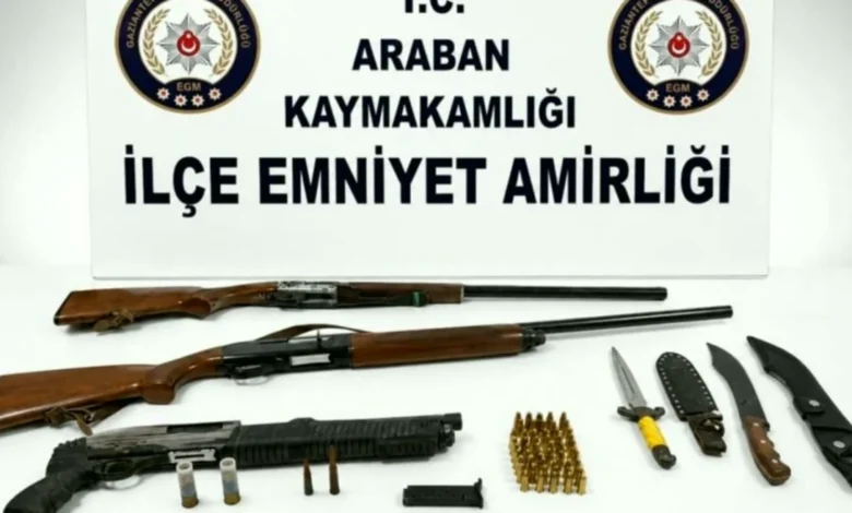 ruhsatsız silah - Araban'da Ruhsatsız Silah Operasyonu