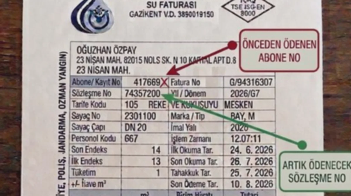 GASKİ'den Su Ödeme Uyarısı: Sözleşme Numarası Devri