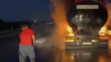 Gaziantep yolu alev aldı - Gaziantep Yolu Alev Aldı: Tanker Panik Yarattı
