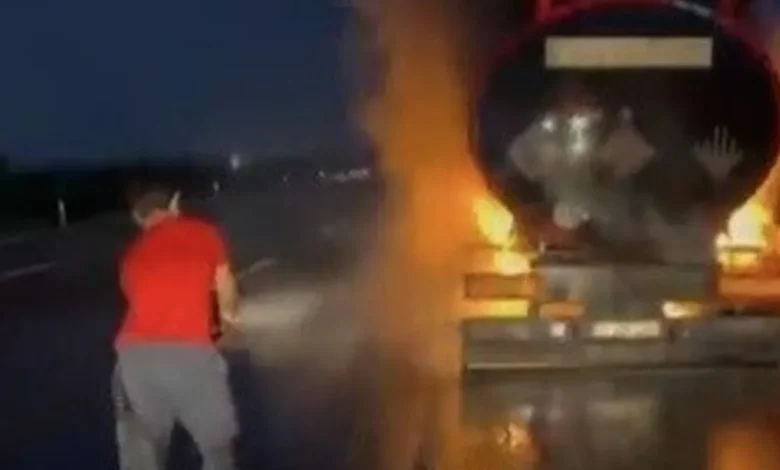 Gaziantep yolu alev aldı - Gaziantep Yolu Alev Aldı: Tanker Panik Yarattı