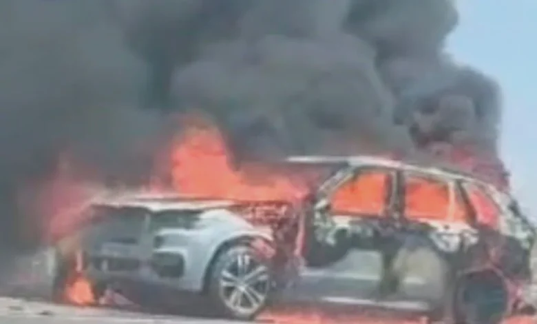 otomobil yangını - Gaziantep Yolu'nda Lüks Otomobil Kül Oldu