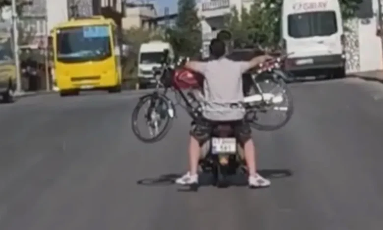 Gaziantep garip taşıma - Gaziantep'te Akıl Almaz Taşıma: Motosiklet Üstünde Motosi...
