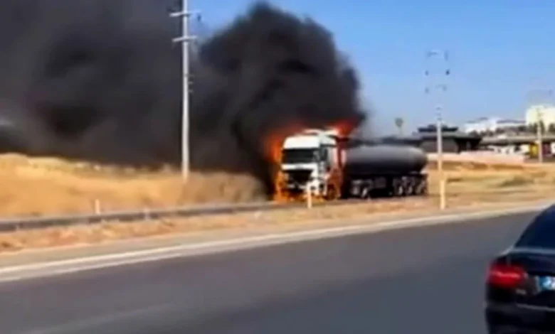 tanker yangını - Nurdağı Yolu'nda Tanker Yangını: Yol Bir Süreliğine Kapandı