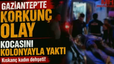 kolonya yangın - Şahinbey'de Kolonyayla Yangın: Eş Alev Aldı