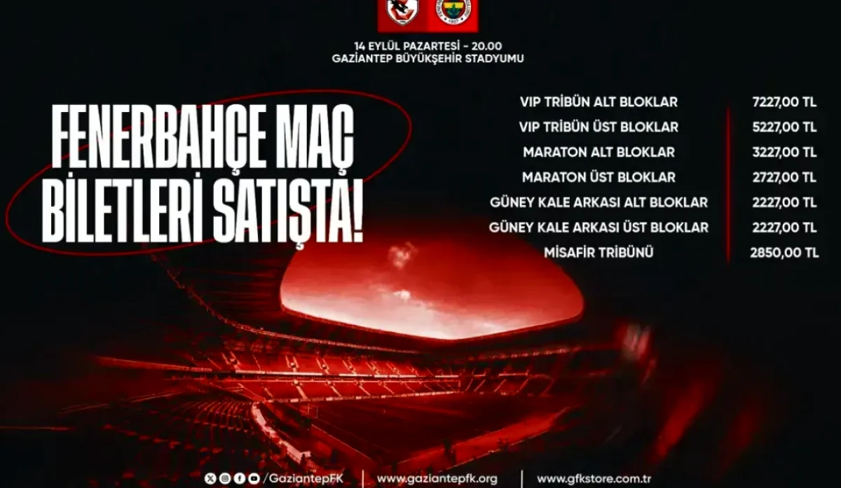 Fenerbahçe Maçı İçin Gaziantep'te Yüksek Bilet Fiyatları