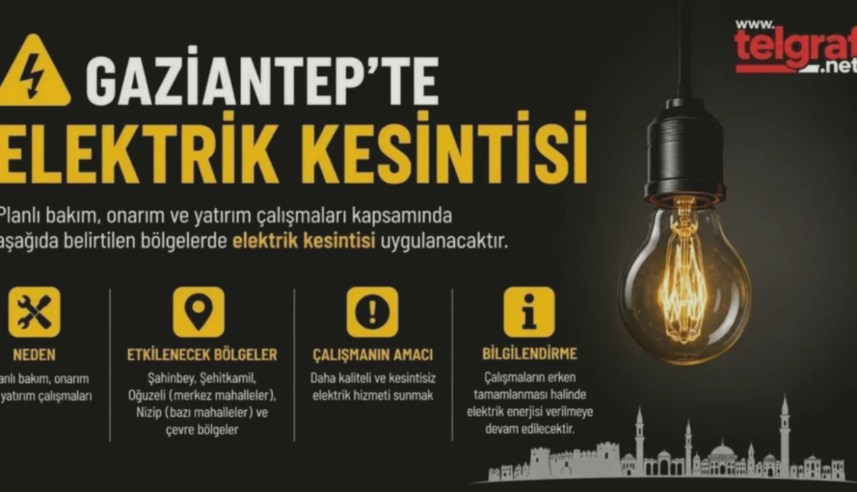 Gaziantep'te Elektrik Kesintisi Alarmı