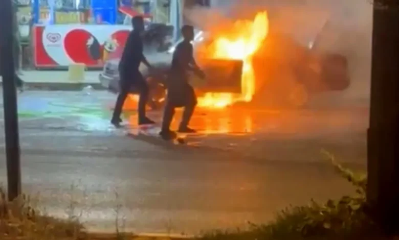 araç yangını - İslahiye'de Araç Yangını: Olay Yerinde Panik