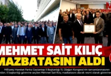 Kılıç mazbatayı aldı - MHP Gaziantep'te Kılıç Mazbatayı Aldı