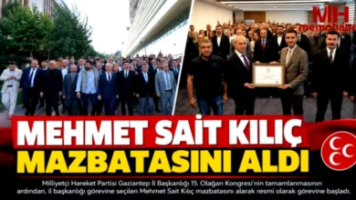 Kılıç mazbatayı aldı - MHP Gaziantep'te Kılıç Mazbatayı Aldı